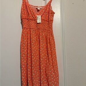 NEW ~ Aeropostale Orange Floral Midi Dress